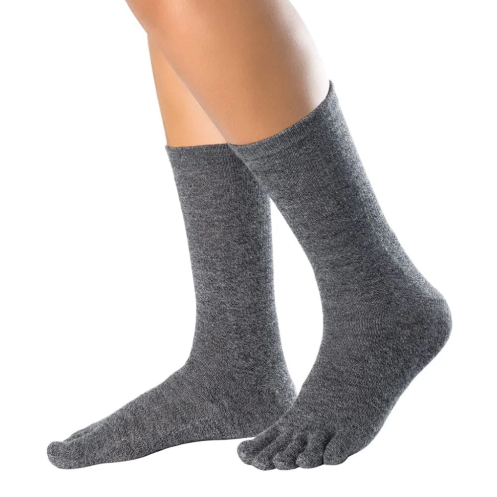 KNITIDO Everyday Cotton & Merino Melange | Warme en pluizige 5-teensokken van katoen en merinowol, Houtskool (103), 43-46 KNITIDO Everyday Cotton & Merino Melange | Warme en pluizige 5-teensokken van katoen en merinowol, Houtskool (103), 43-46