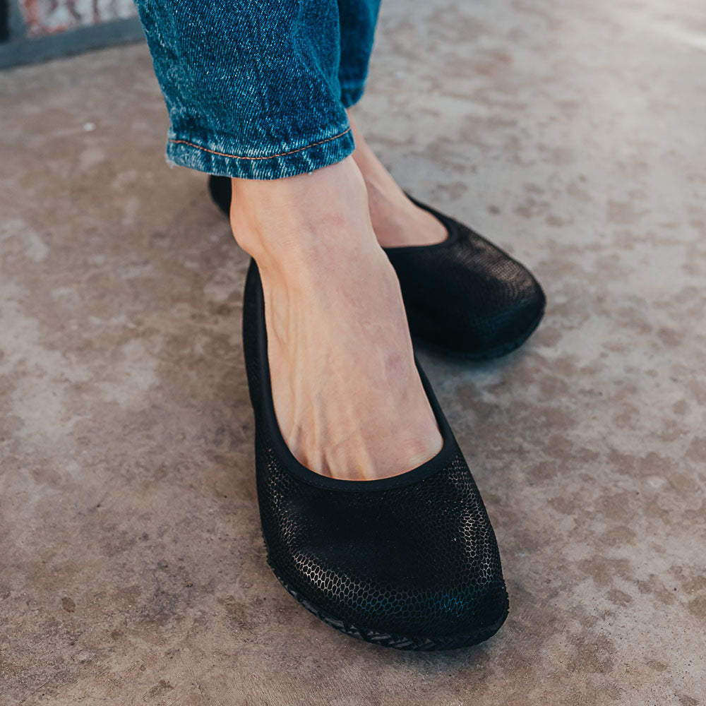 Peerko Petite Leather Ballet Flats Twinkle Black / 36