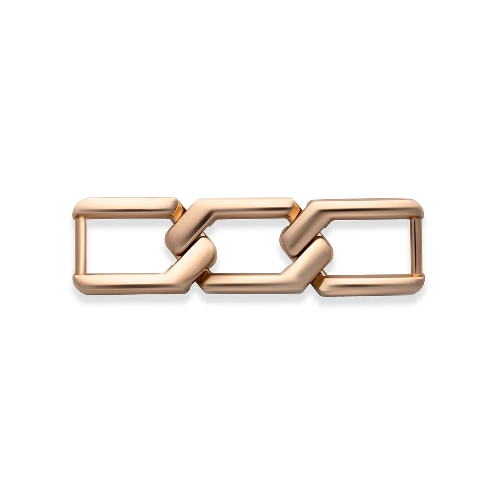 A hexagonal 3 link gold chain accessory for the Shapen Versa Loafer against a white background. #color_gold-chain