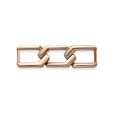 A hexagonal 3 link gold chain accessory for the Shapen Versa Loafer against a white background. #color_gold-chain