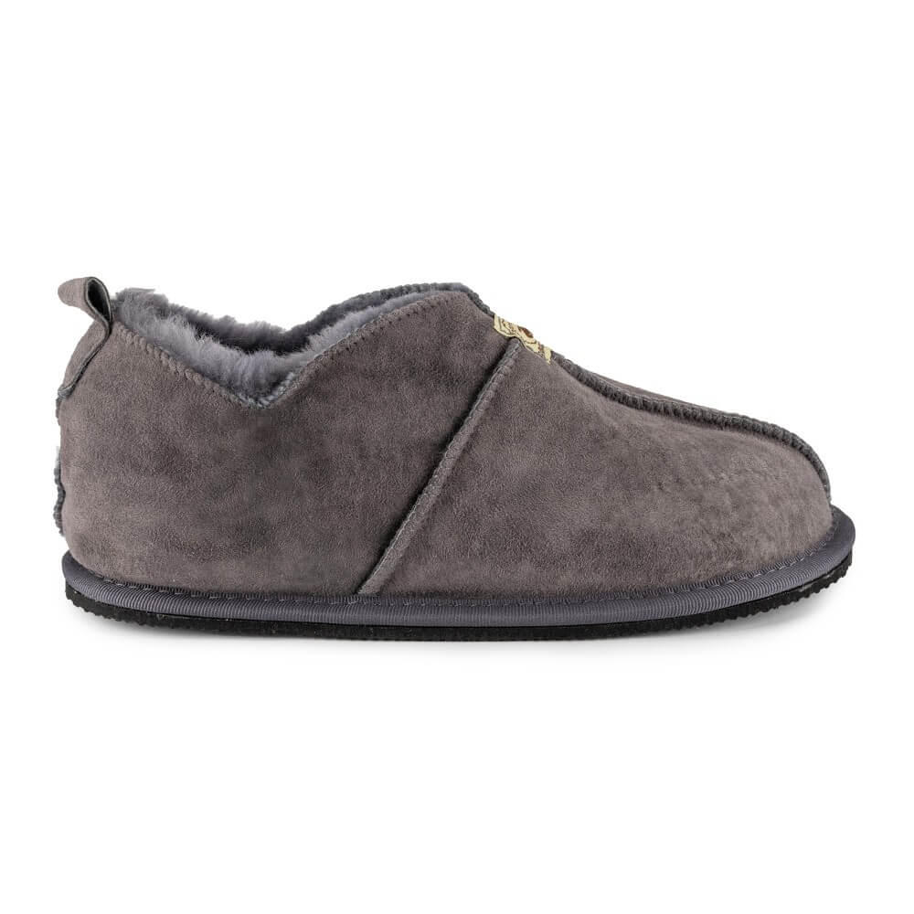 Mens grey sheepskin slippers best sale